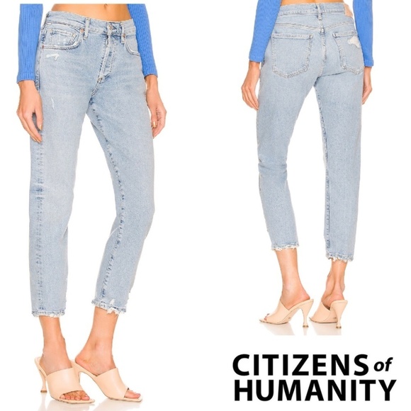 NWOT Citizens of Humanity Emerson Slim Boyfriend Cropped Jean in Slushie - Picture 17 of 17